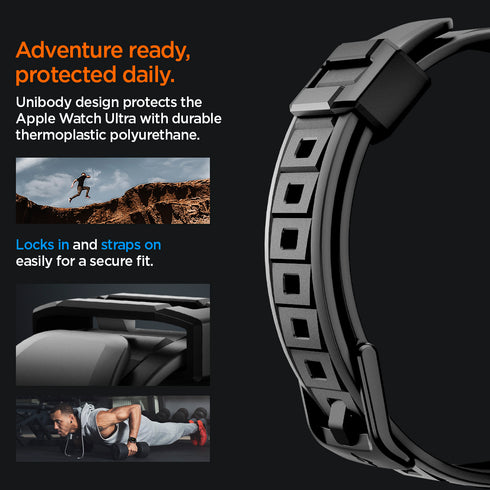 Spigen Apple Watch Ultra 3/2/1 (49mm) Capa + Pulseira – Rugged Armor Pro